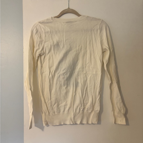 LOFT Cream Knit French Bulldog Sweater, Size S - Picture 3 of 3